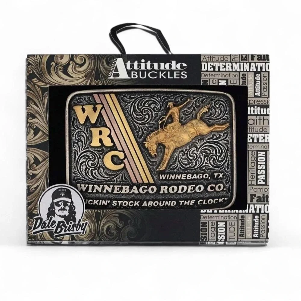 Montana Silversmiths Dale Brisby‎ Buckin' Stock WRC Winnebago Belt Buckle New